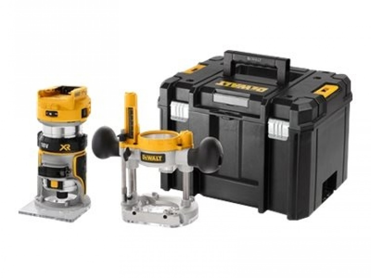 DeWalt DCW604NT-XJ overfres med fast base og batteri