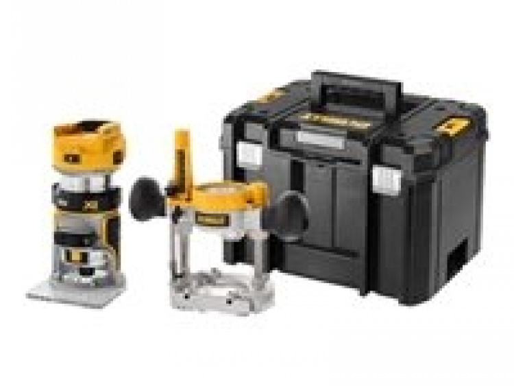 DeWalt DCW604NT-XJ overfres med fast base og batteri
