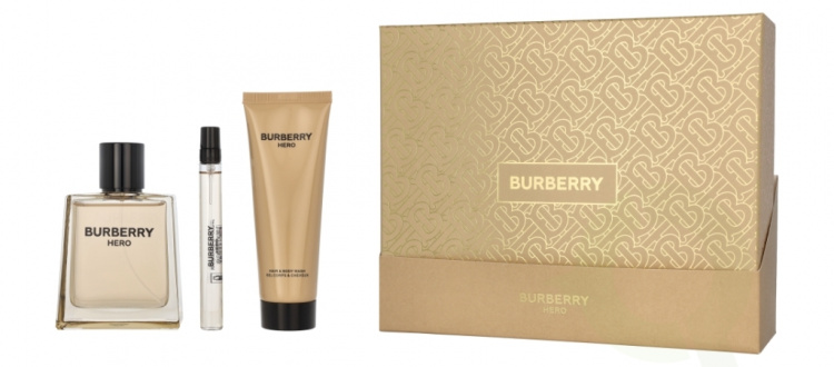 Burberry Hero Giftset 185 ml Edt Spray 100ml/Edt 10ml/Hair & Body Wash 75ml