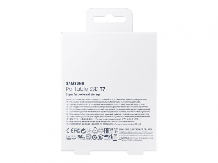 Samsung Bærbar SSD T7 SSD MU-PC2T0T 2 TB USB 3.2 Gen 2 Samsung Bærbar SSD T7 SSD MU-PC2T0T 2 TB USB 3.2 Gen 2