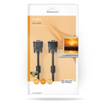 Nedis VGA-kabel | VGA Han | VGA Han | Nikkel belagt | Maksimum oppløsning: 1024x768 | 3.00 m | Rund | ABS | Sort | Boks