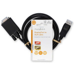 Nedis VGA-kabel | DisplayPort Han | VGA Han | Nikkel belagt | Maksimum oppløsning: 1080p | 2.00 m | Rund | PVC | Sort | Label