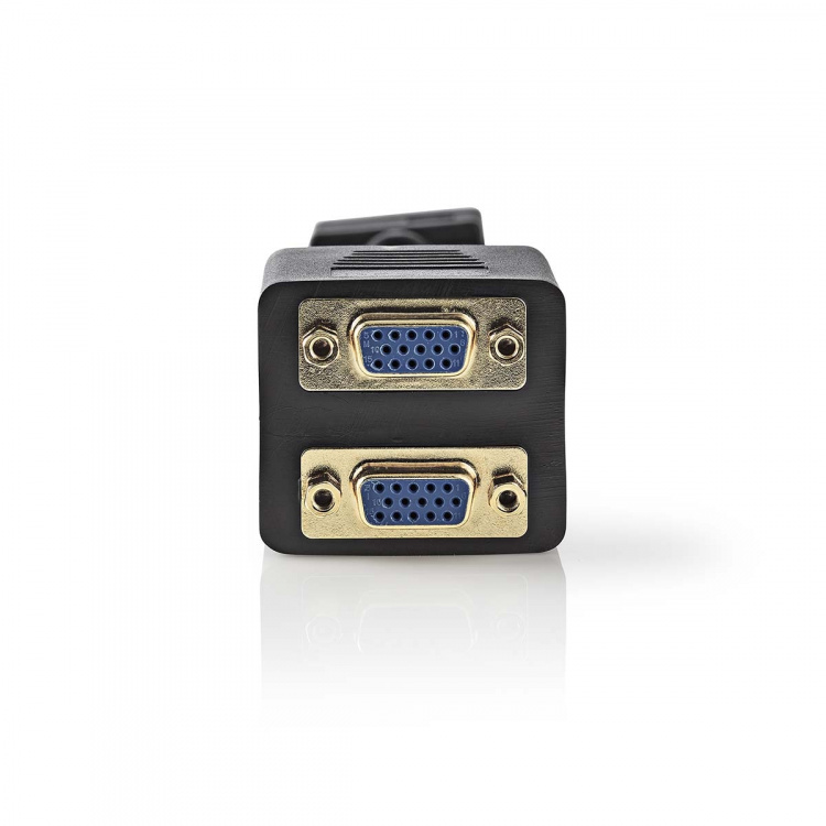 Nedis VGA-kabel | VGA Han | 2x VGA Hun | Gull belagt | Maksimum oppløsning: 1280x768 | 0.20 m | Rund | ABS | Sort | Konvolutt