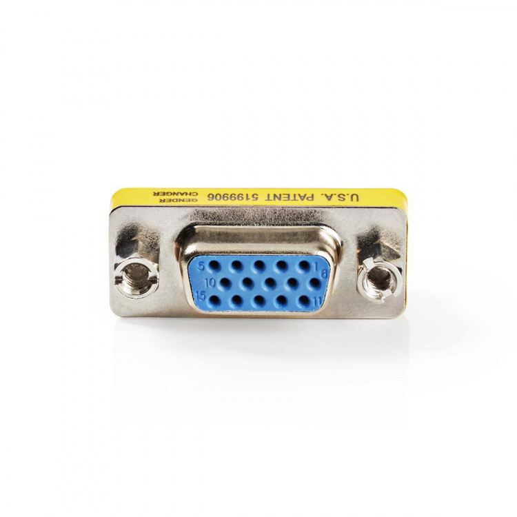 Nedis VGA-adapter | VGA Hun 15p | VGA Hun 15p | Nikkel belagt | Rett | Metall | Metall | Plastpose