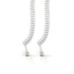 Nedis Telecom Cable | RJ10 Han | RJ10 Han | 2.00 m | Kabelutforming: Opprullet | Kabeltype: RJ10 | Hvit | Boks