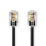 Nedis Telecom Cable | RJ10 Han | RJ10 Han | 5.00 m | Kabelutforming: Opprullet | Kabeltype: RJ10 | Sort | Konvolutt