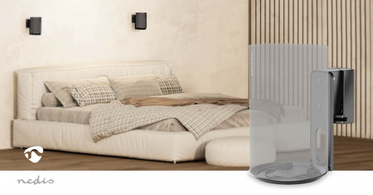 Nedis Speaker Mount | Kompatibel med: Sonos® Era100 | Vegg | 3 kg | Tilt / Vribar | Tiltbar | Roterbar | ABS / Metall | Sort