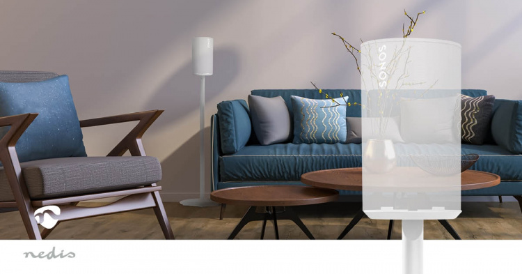 Nedis Speaker Mount | Kompatibel med: Sonos® Era100 | Stativ | 3 kg | Fort | ABS / Metall | Hvit Nedis Speaker Mount | Kompatibel med: Sonos® Era100 | Stativ | 3 kg | Fort | ABS / Metall | Hvit