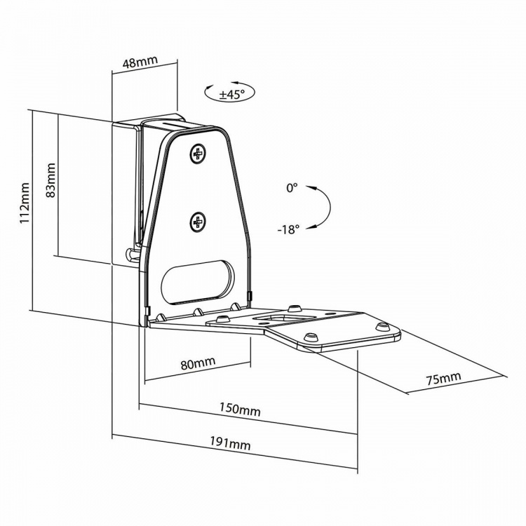 Nedis Speaker Mount | Kompatibel med: Sonos® Era300 | Vegg | 5 kg | Tilt / Vribar | Tiltbar | Roterbar | ABS / Metall | Sort Nedis Speaker Mount | Kompatibel med: Sonos® Era300 | Vegg | 5 kg | Tilt / Vribar | Tiltbar | Roterbar | ABS / Metall | Sort