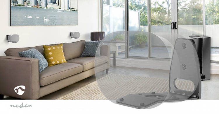 Nedis Speaker Mount | Kompatibel med: Sonos® Era300 | Vegg | 5 kg | Tilt / Vribar | Tiltbar | Roterbar | ABS / Metall | Sort Nedis Speaker Mount | Kompatibel med: Sonos® Era300 | Vegg | 5 kg | Tilt / Vribar | Tiltbar | Roterbar | ABS / Metall | Sort