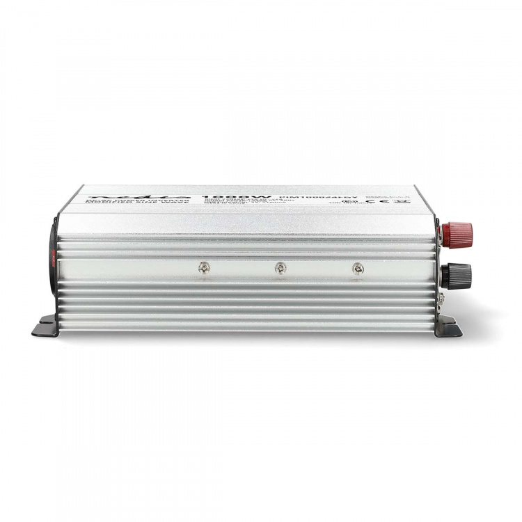 Nedis Power Inverter Modifisert sinusbølge | Inngangsspenning: 24 V DC | Enhetens strømuttak: Type F (CEE 7/3) / USB-A | 230 V AC 50 Hz | 1000 W | Topp effekt: 2000 W | Skru Terminal | Sølv
