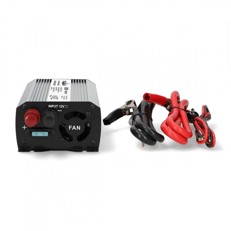 Nedis Power Inverter Modifisert sinusbølge | Inngangsspenning: 12 V DC | Enhetens strømuttak: Type F (CEE 7/3) / USB-A | 230 V AC 50 Hz | 600 W | Topp effekt: 1200 W | Batteriklemmene + Sigarettenner | Sølv Nedis Power Inverter Modifisert sinusbølge | Inngangsspenning: 12 V DC | Enhetens strømuttak: Type F (CEE 7/3) / USB-A | 230 V AC 50 Hz | 600 W | Topp effekt: 1200 W | Batteriklemmene + Sigarettenner | Sølv