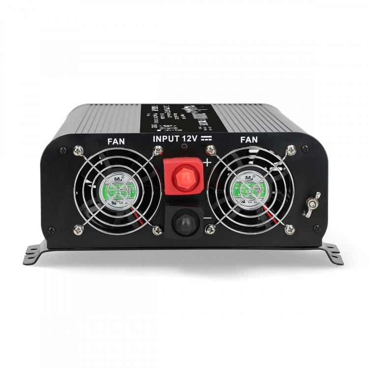 Nedis Power Inverter Pure Sine Wave | Inngangsspenning: 12 V DC | Enhetens strømuttak: Type F (CEE 7/3) / USB-A / 1x USB-C™ | 230 V AC 50 Hz | 2000 W | Topp effekt: 4000 W | Skru Terminal | Pure Sine Wave | Sikring | Sort Nedis Power Inverter Pure Sine Wave | Inngangsspenning: 12 V DC | Enhetens strømuttak: Type F (CEE 7/3) / USB-A / 1x USB-C™ | 230 V AC 50 Hz | 2000 W | Topp effekt: 4000 W | Skru Terminal | Pure Sine Wave | Sikring | Sort
