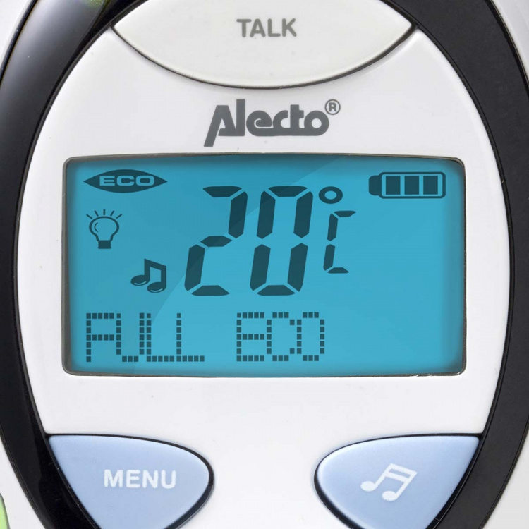Alecto DBX-88 ECO Full Eco DECT babymonitor med display hvit/blå