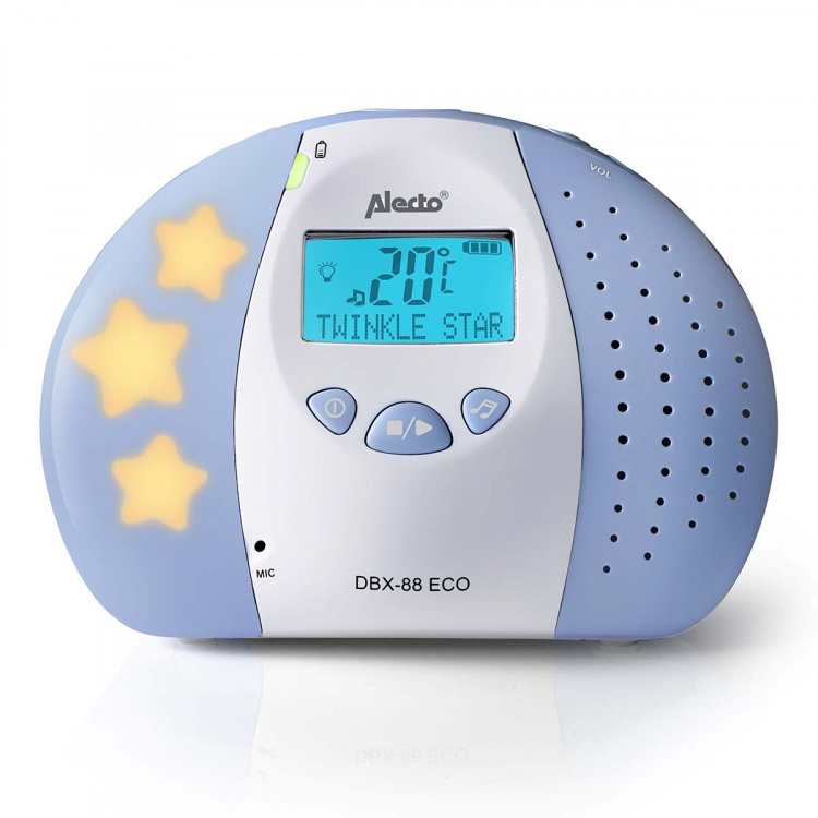 Alecto DBX-88 ECO Full Eco DECT babymonitor med display hvit/blå