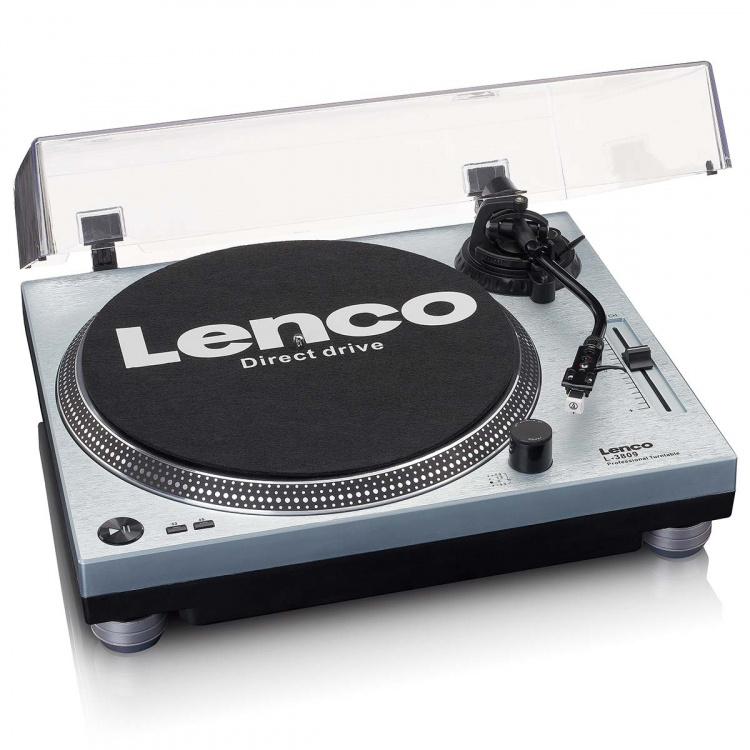 Lenco L-3809ME Direktedrevet platespiller med USB / PC-koding Metallisk blå Lenco L-3809ME Direktedrevet platespiller med USB / PC-koding Metallisk blå