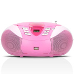Lenco Bærbar FM-radio, CD- og USB-spiller Rosa Lenco Bærbar FM-radio, CD- og USB-spiller Rosa