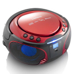 Lenco Bærbar FM-radio CD / MP3 / USB / Bluetooth-spiller® med LED-belysning rød