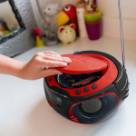 Lenco Bærbar FM-radio CD / MP3 / USB / Bluetooth-spiller® med LED-belysning rød