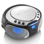 Lenco SCD-550SI bærbar FM-radio CD / MP3 / USB / Bluetooth-spiller® med LED-belysning sølv