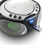 Lenco SCD-550SI bærbar FM-radio CD / MP3 / USB / Bluetooth-spiller® med LED-belysning sølv