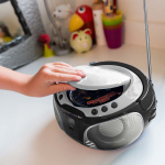 Lenco SCD-550SI bærbar FM-radio CD / MP3 / USB / Bluetooth-spiller® med LED-belysning sølv