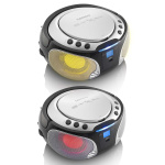 Lenco SCD-550SI bærbar FM-radio CD / MP3 / USB / Bluetooth-spiller® med LED-belysning sølv