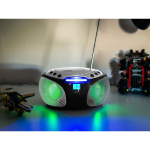 Lenco SCD-550SI bærbar FM-radio CD / MP3 / USB / Bluetooth-spiller® med LED-belysning sølv