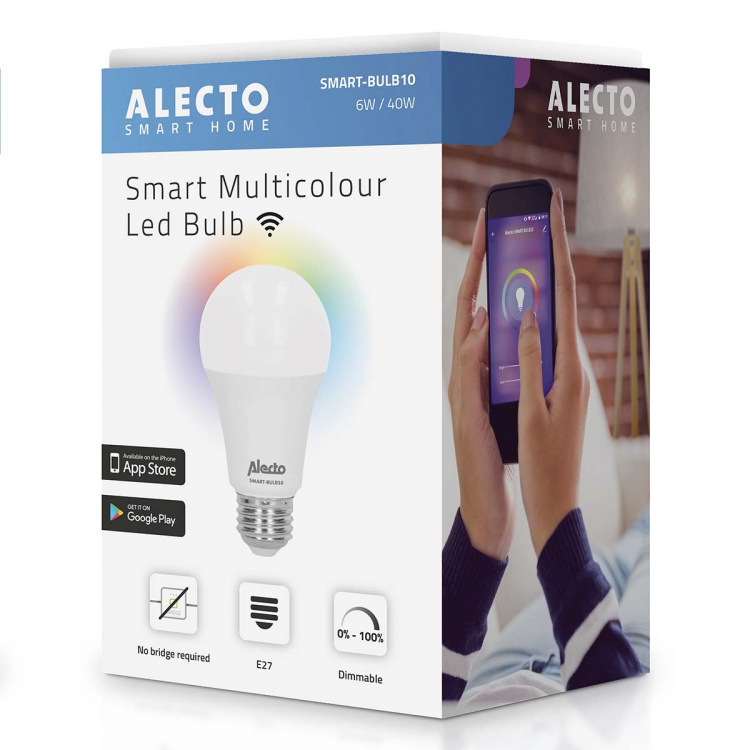 Alecto Smart LED fargelampe med Wi-Fi Alecto Smart LED fargelampe med Wi-Fi
