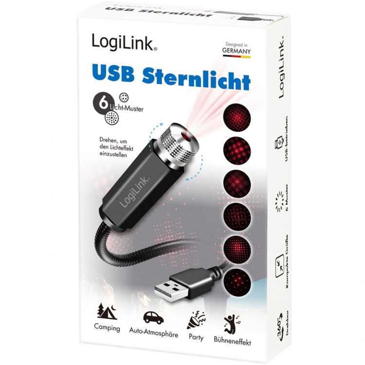 LogiLink LED-stjernelys med 6 lysmønstre USB-A