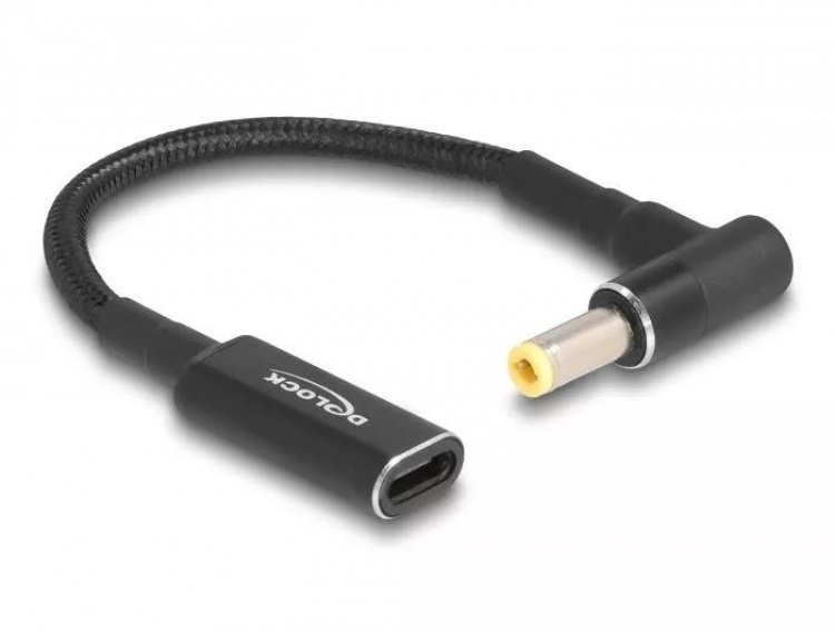 DeLOCK Ladekabel for bærbar PC USB Type-C hunn til 5,5 x 2,5 mm 15 cm