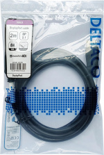 DELTACO DisplayPort-kabel, DP 2.1, DP40, 2,0 m