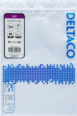 DELTACO DisplayPort-kabel, DP 2.1, DP40, 2,0 m