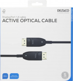 DELTACO Displayport 1.4-kabel, AOC, 8K@30 Hz, 15 m, svart