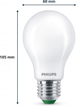 Philips Ultraeffektiv LED-lampe, E27, 4000K, 840 lm