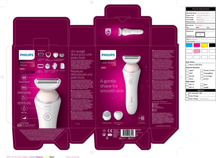 Philips SatinShave Prestige BRL176/00 barbermaskin for damer Philips SatinShave Prestige BRL176/00 barbermaskin for damer