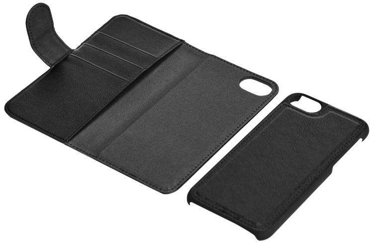 Essentials iPhone 6/7/8/SE (2020/2022) PU Wall Case, 3-kort, svart