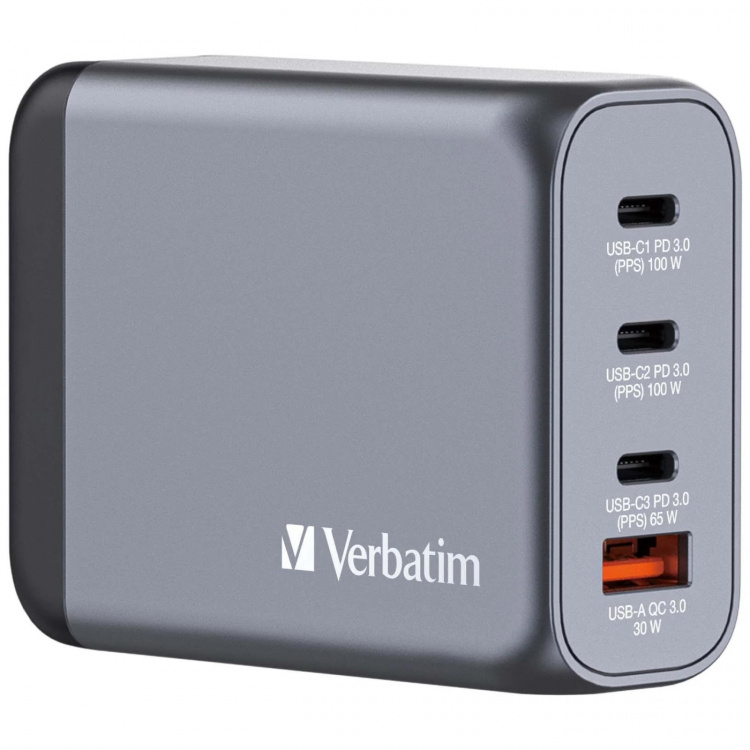 Verbatim GNC-100 GaN Charger 100W with 1 x USB-C® PD 100W