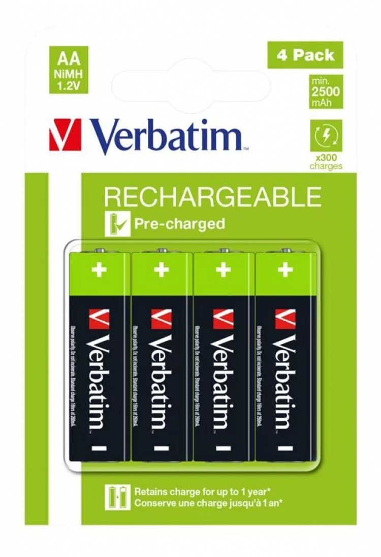 Verbatim Rechargable battery AA 4 PACK / HR6