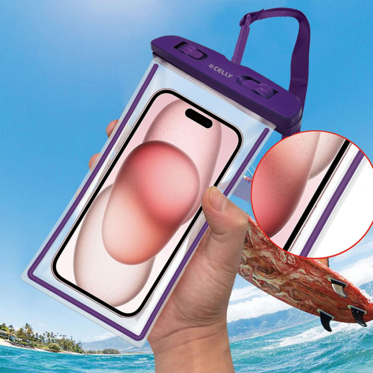 Celly Splashbag Vanntett veske IPX8 maks 6,5