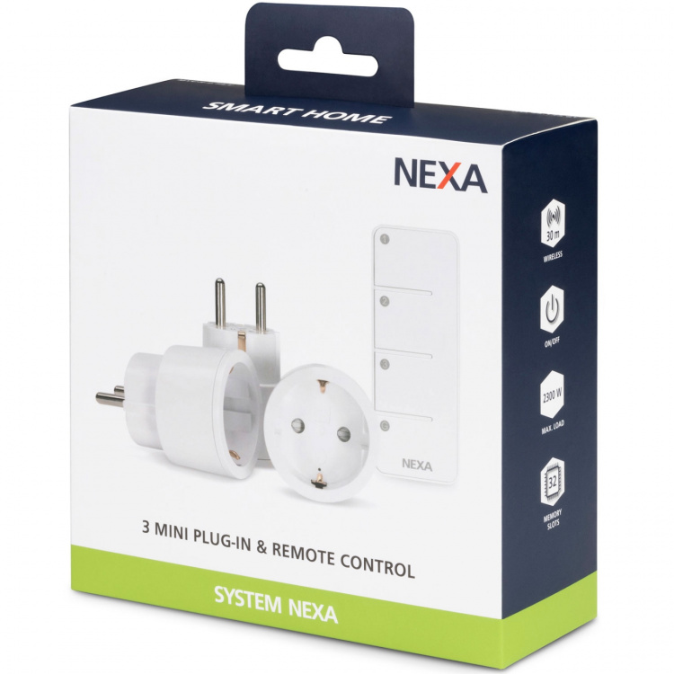 Nexa MYCR-2/SET 3 x miniplugin av/på inkl. fjernkontroll Nexa MYCR-2/SET 3 x miniplugin av/på inkl. fjernkontroll