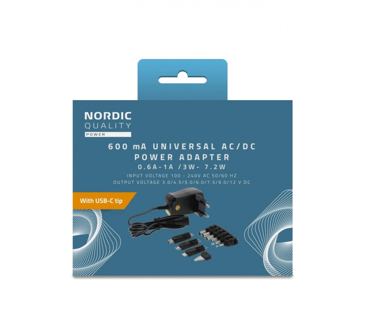Nordic Quality AC/DC Adapter, 600mAh