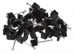 Nordic Quality Kabelklipps platt 3x5mm, Svart, 25 st