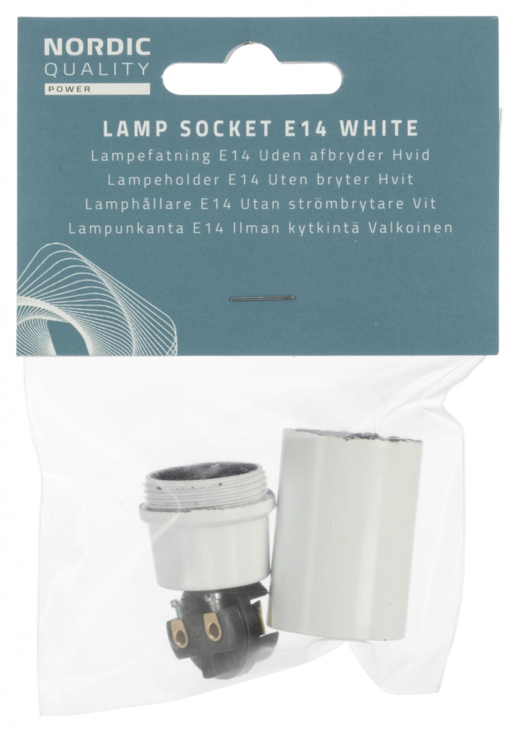 Nordic Quality Lampsockel E14, Vit