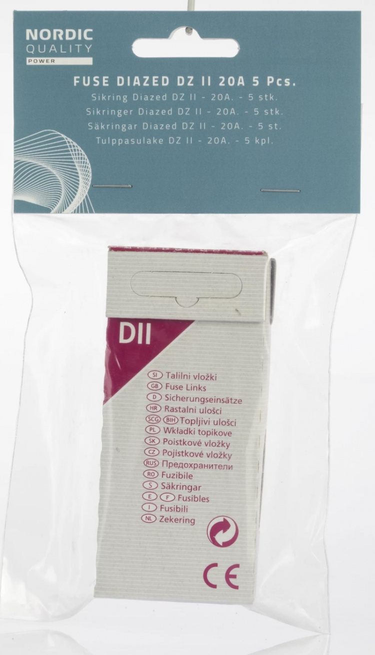 NORDIC QUALITY Sikring Diazed DZ II 20A 5 stk