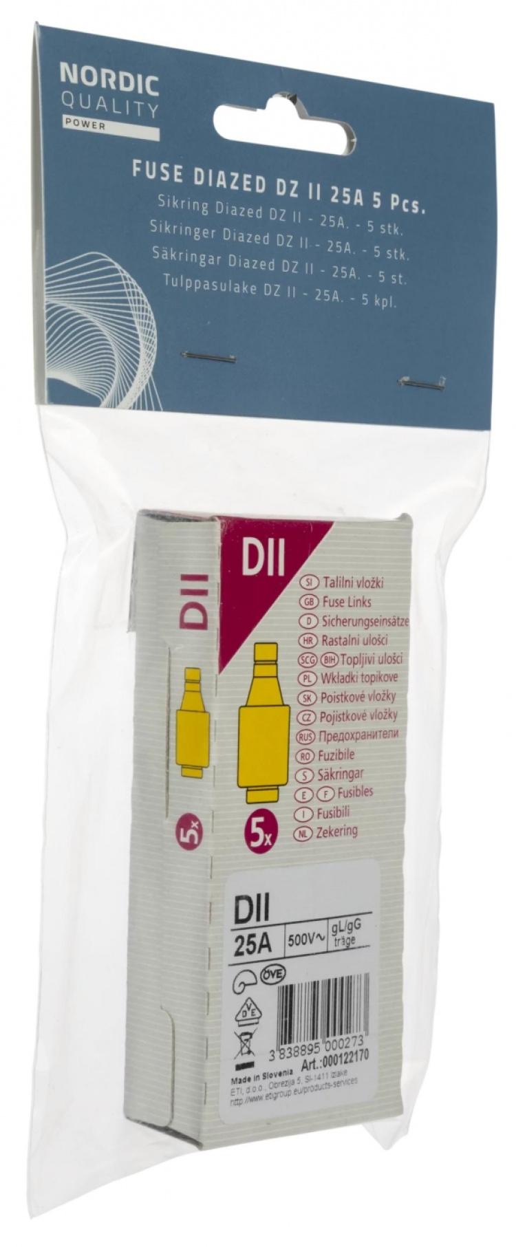 NORDIC QUALITY Sikring Diazed DZ II 25A 5 stk