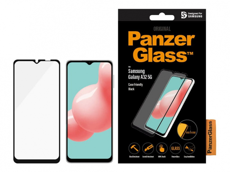 PanzerGlass Case Friendly skjermbeskytter Svart gjennomsiktig Samsung Galaxy A32 5G