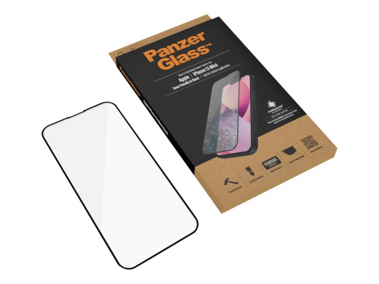 PanzerGlass skjermbeskytter svart gjennomsiktig Apple iPhone 13 mini PanzerGlass skjermbeskytter svart gjennomsiktig Apple iPhone 13 mini