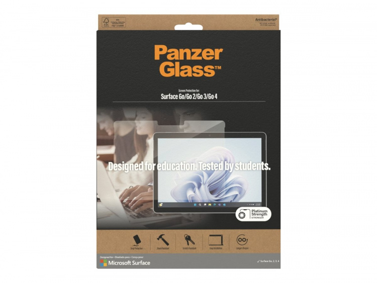 PanzerGlass Kant-til-kant krystallklar for Microsoft Surface Go