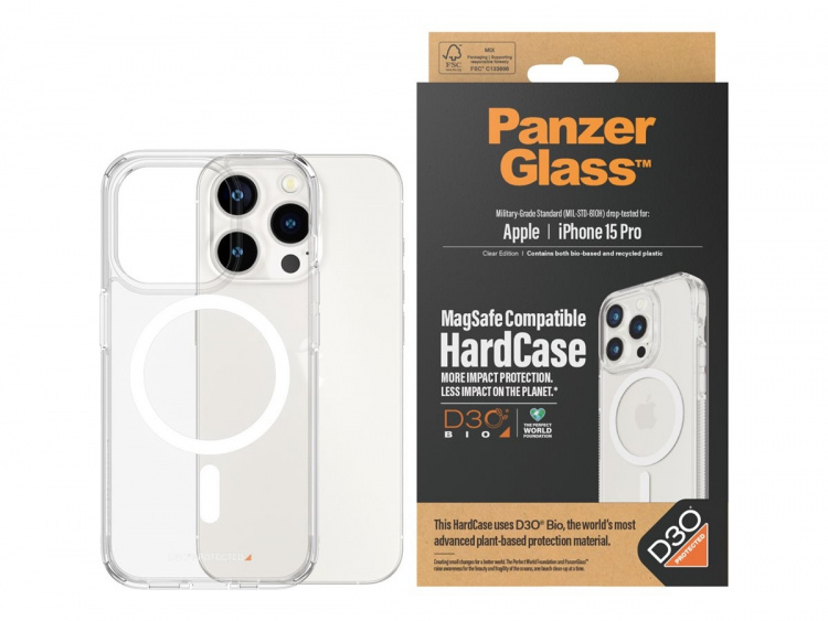 PanzerGlass HardCase beskyttelsesveske Clear Apple iPhone 15 Pro